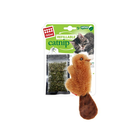 GiGwi Бобёр с кармашком Игрушка для кошек, с кошачьей мятой – интернет-магазин Ле’Муррр