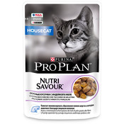 Влажный корм Pro Plan Nutri Savour для взрослых кошек, живущих дома, вкусные кусочки с индейкой, в желе