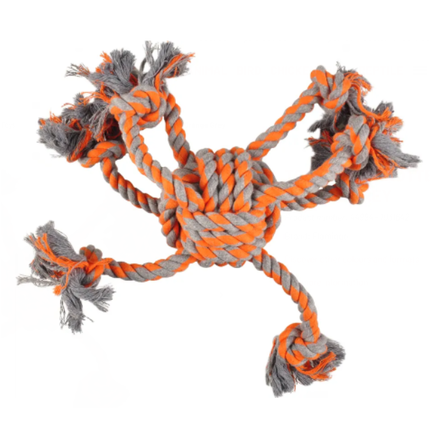 Flamingo Игрушка для собак из каната Осьминог Джеймс, оранжевый, 10*40см – интернет-магазин Ле’Муррр